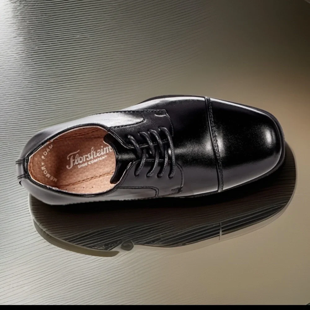 HOST PICK🙏Florsheim®Rolan Cap Toe Oxford Jr 💯Leather Memory Foam Bicycle Design